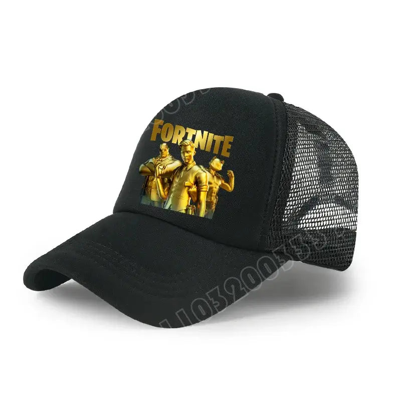 Fortnite Baseball Cap Cartoon Game Printed Hat Kids Summer Breathable Mesh Hat Adjustable Peaked Cap Children’s Birthday Gift
