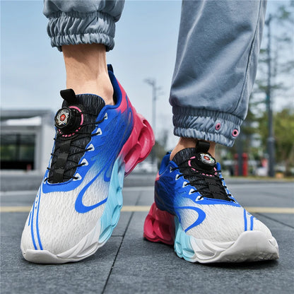 Unisex Sneakers Light Shock-absorbing Soft Soled Professional Running Training Shoes New Rotating Buckle Outdoor Running Shoes