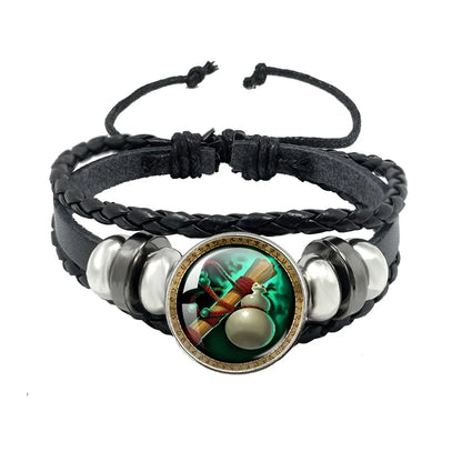 Classic Games World Of Warcraft Hearthstone Glass Leather Rope Bracelet For WOW Alliance and Horde Combatant Gift