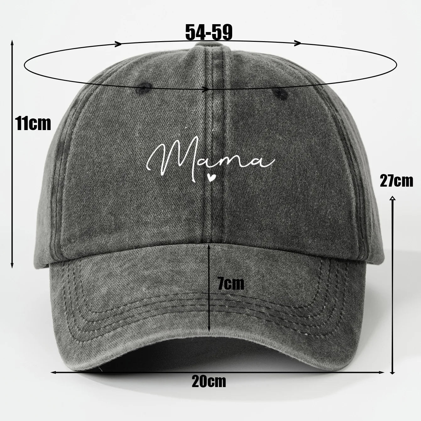 New Printed heart-shaped letters "mama" are fashionable and versatile baseball caps that are suitable for daily outdoor casual w