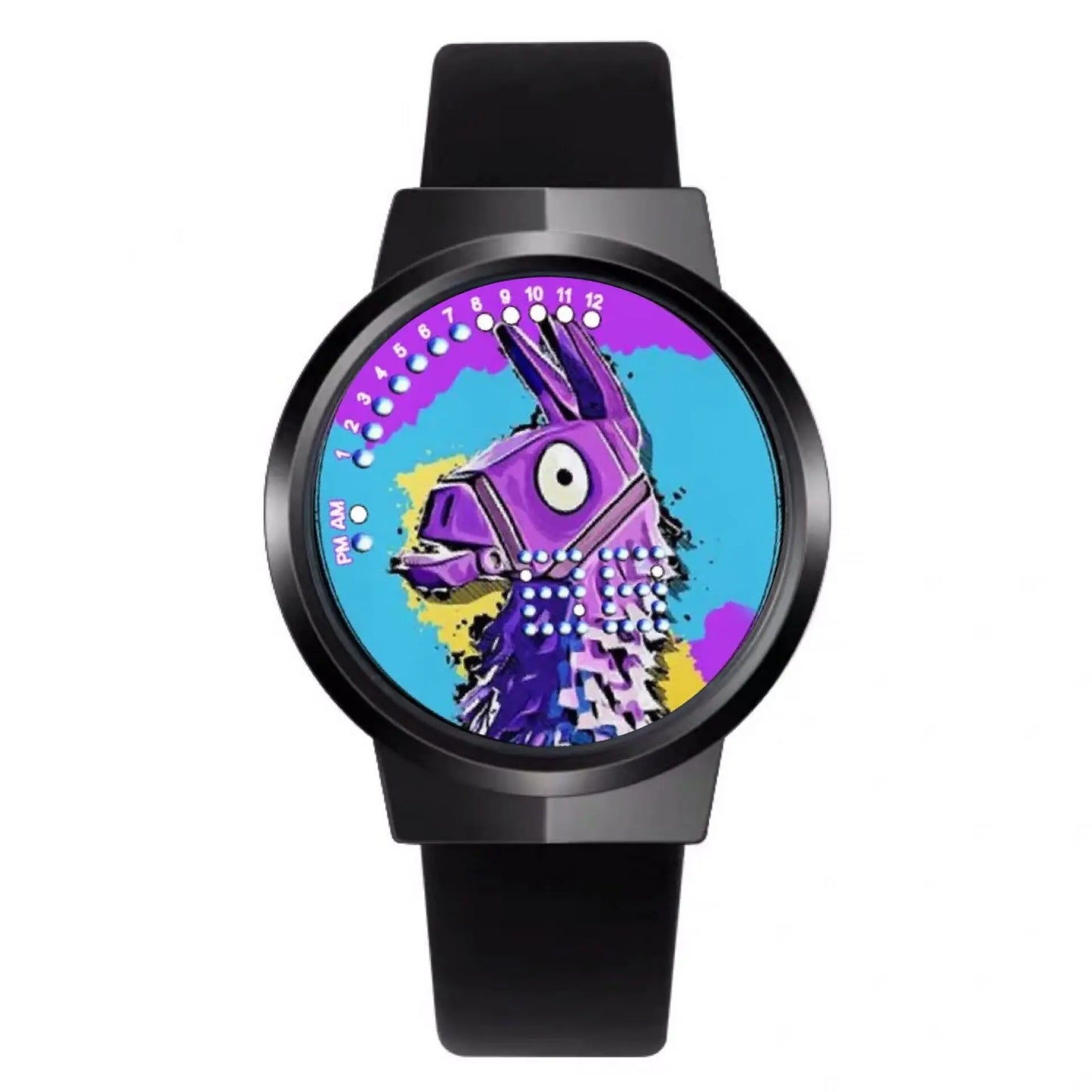 Relógio Fortnite kawaii personalizado com luz noturna LED tátil, estilo cartoon e fashion, relógio eletrónico para estudantes, presente para amigos