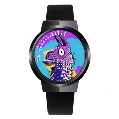 Relógio Fortnite kawaii personalizado com luz noturna LED tátil, estilo cartoon e fashion, relógio eletrónico para estudantes, presente para amigos