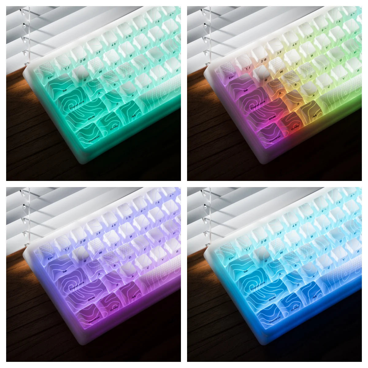 XVX M67 JadeStone Mechanical Keyboard With IMD-Tech Keycaps Hot Swappable Gasket Tri-Mode Custom RGB Wireless Keyboard 65%