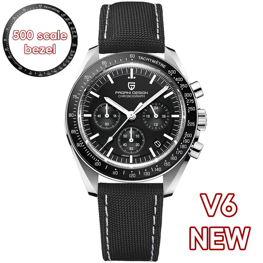 PAGANI DESIGN Saturn Men's Watches 2026 New Top Luxury Quartz Watch Men Light Tan Chronograph AR Sapphire crystal Wristwatch Men