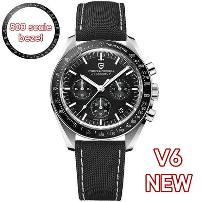 PAGANI DESIGN Saturn Men's Watches 2026 New Top Luxury Quartz Watch Men Light Tan Chronograph AR Sapphire crystal Wristwatch Men