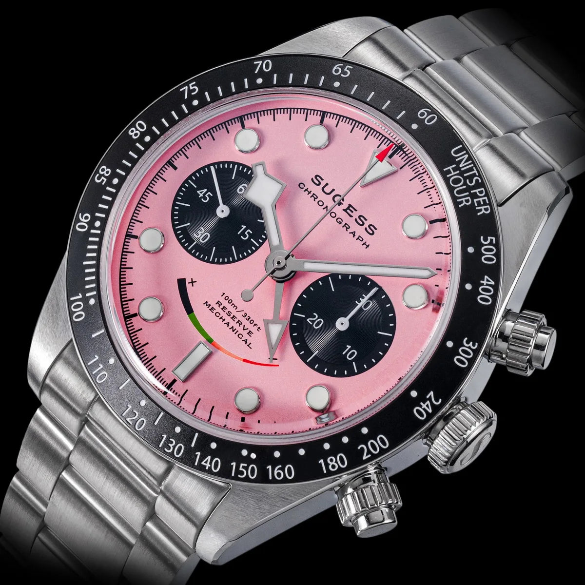 Sugess Chronograph Watch for Mens ST1907 Movement Mechanical Sapphire Crystal Wristwatches Waterproof Pilot Air Force Clock S475