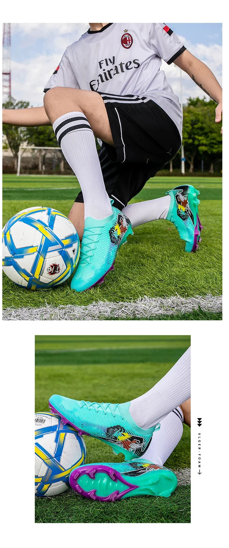 New Men Football Boots Cleats Non-Slip Match Ultralight Soccer FG Training Shoes Soccer Shoes Long Spikes Outdoor Drop Shipping.