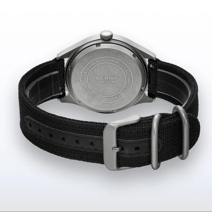 BERNY Titanium Automatic Men's Field Watches Date Sapphire Super Luminous Sports Easy Read Outdoor 10ATM Mechanical Watch