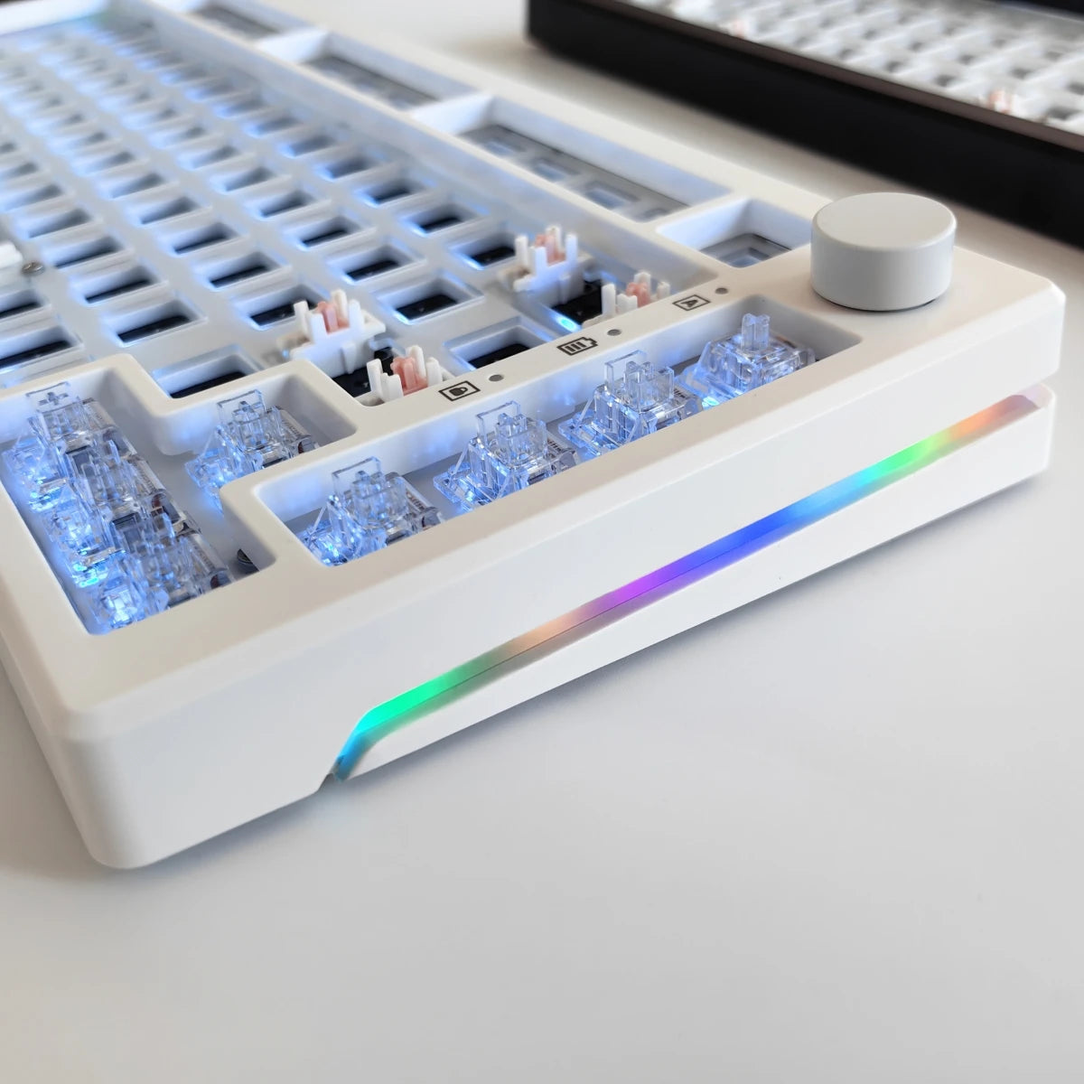 MAIMOOO KX75 75% Keyboard Kit Hotswap Transparent Full RGB Backlit 2.4GHz/Bluetooth Macro Custom DIY Mechanical Keyboard