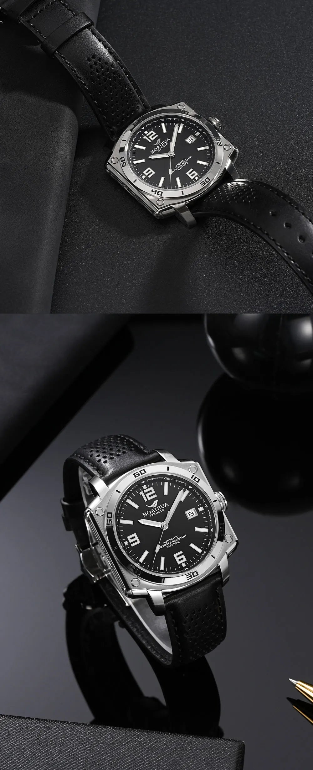 BORIAGE(BOAIJIUA) NH35 Fully Automatic Mechanical Men's Watch Original Design Mechanical Watches  Luminous Wristwatch