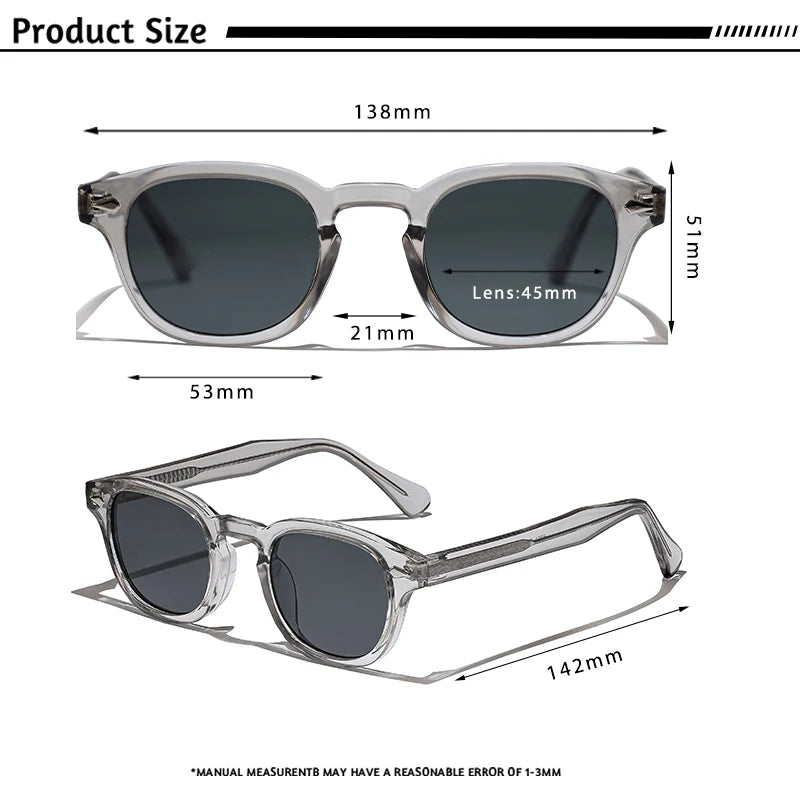 CATERSIDE Retro Round Men Sunglasses Punk Propionic Acid Pin Temple Luxury Sun Glasses Women Sports Leisure Party Eyewear UV400