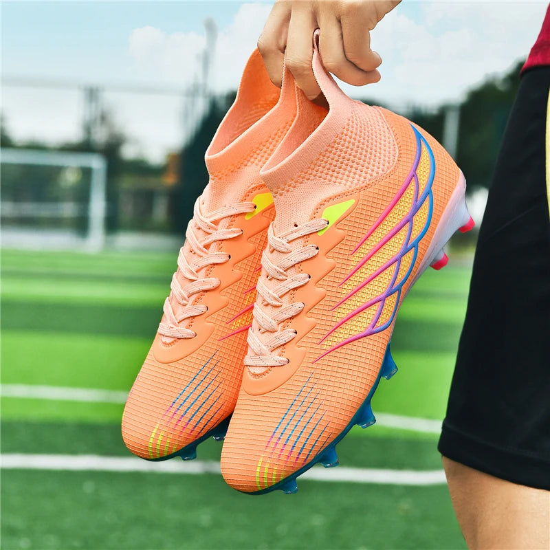 Superfly FG Football Boots Outdoor Soccer Cleats Black Shoes Soft Sport Professional Shoes Breathable Comfortable Boots Plus Size