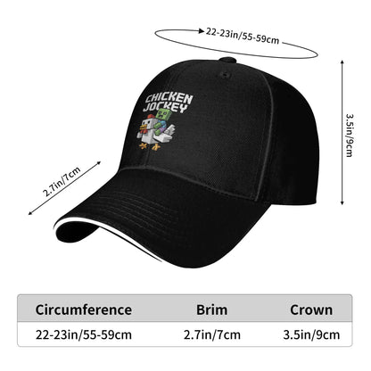 Chicken Jockey Zombie Pixel Art Zombie-Film-Baseballkappen für Männer und Frauen, Trucker-Cap, Outdoor-Workouts, verstellbare Sonnenhüte