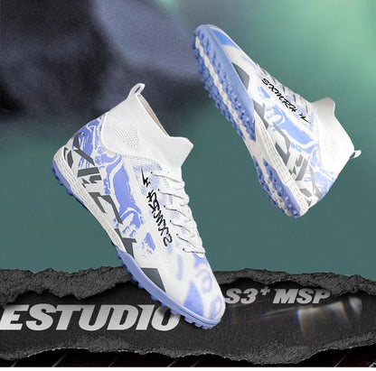 Double Star Men's High-Top TF Turf Football Boots, Youth & Student Edition, Adult & Kids, Professional Match & Training Soccer Shoes
