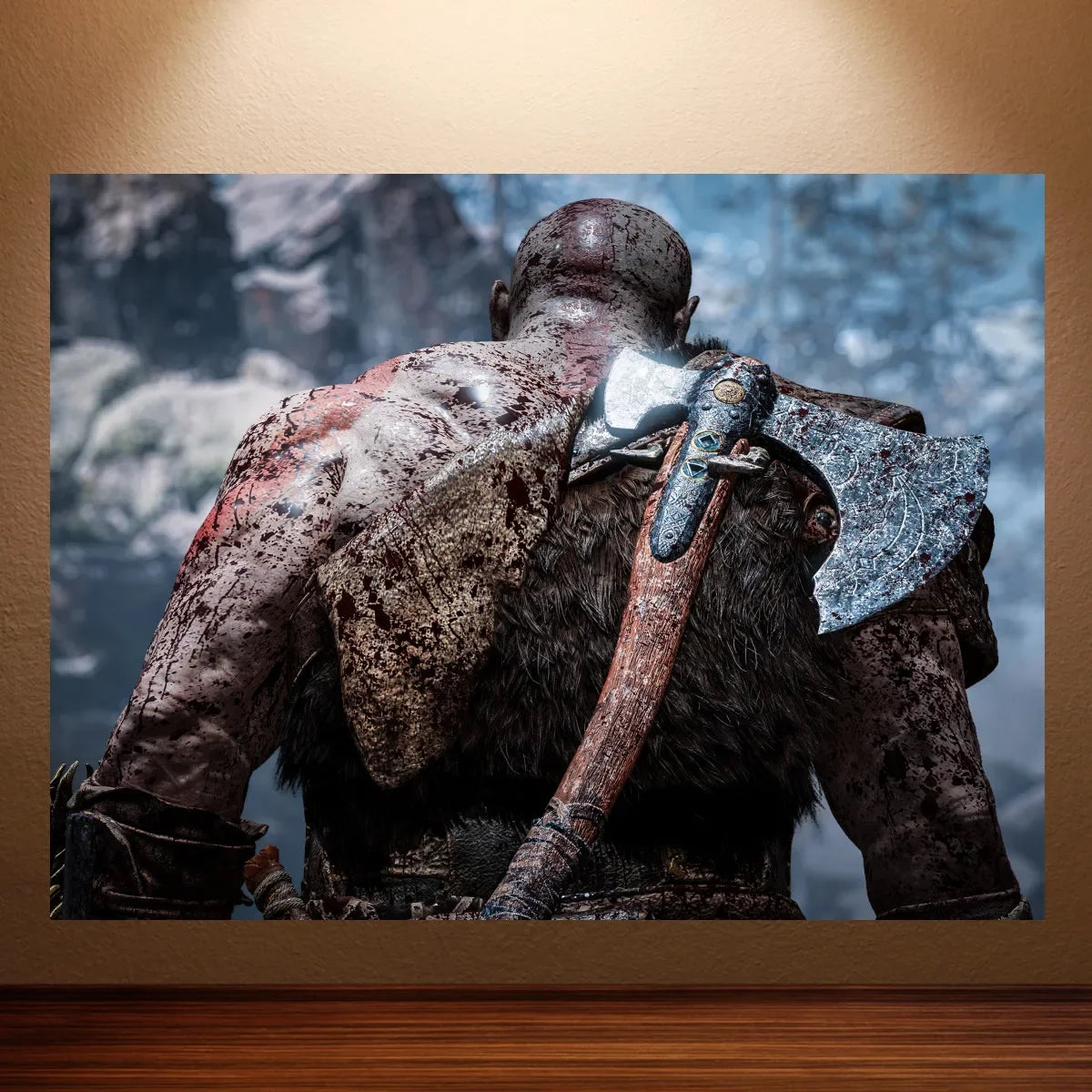 Kratos Poster God of War Game Poster Classic Video Games Poster Canvas Wall Painting Game Room Wall Decor Room Wall Ar