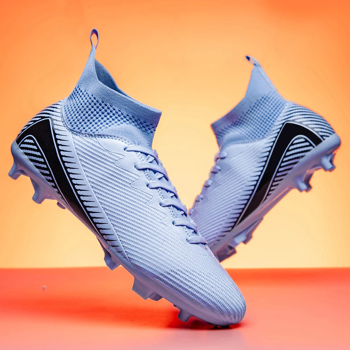 Chaussures de football pour adultes haute performance, unisexes, pour terrain extérieur et intérieur en gazon synthétique, avec crampons, chaussures de football pour garçons, semelles à crampons