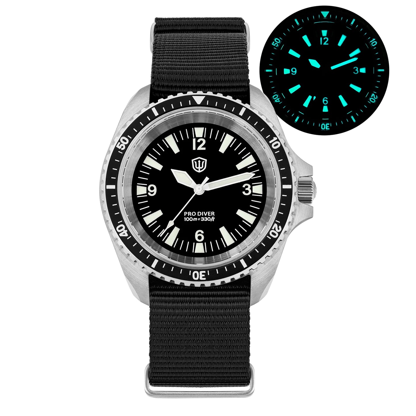 Reloj de lujo Watchdives WD1980 V3 con movimiento de cuarzo VH31 de segundero fluido, cristal de zafiro con revestimiento AR, resistencia al agua 10Bar, reloj para hombre