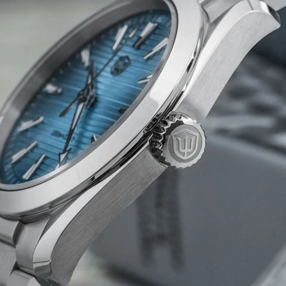 Ρολόι Watchdives WD0006, μηχανισμός VH31 με ομαλή κίνηση του δευτερολέπτου, κυρτό ζαφειρένιο κρύσταλλο, φωταυγές επίστρωμα BGW9, αδιάβροχο έως 10 bar, 38 mm, vintage στυλ