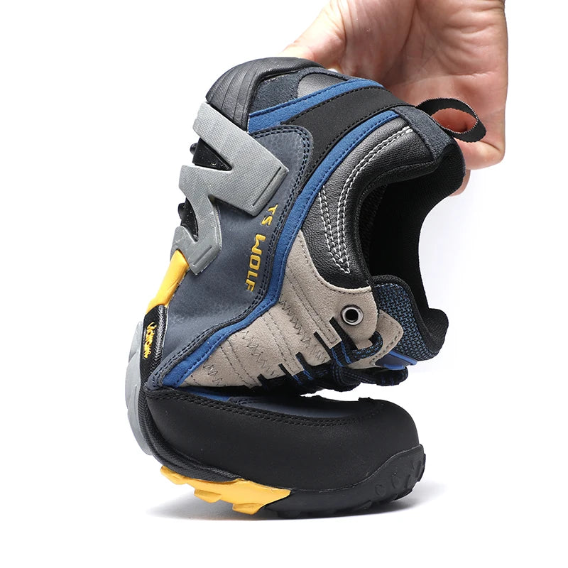 Sapatos de Trekking para Homem Outdoor Lover, Impermeáveis, Botas de Caminhada de Montanha em Couro Genuíno, Sapatos Táticos de Caça Woodland