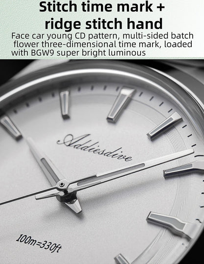ADDIESDIVE AD2066 Men's Luxury Watch VH31 10Bar Waterproof BGW9 Super Luminous 316L Stainless Steel Reloj Hombre Quartz Watches