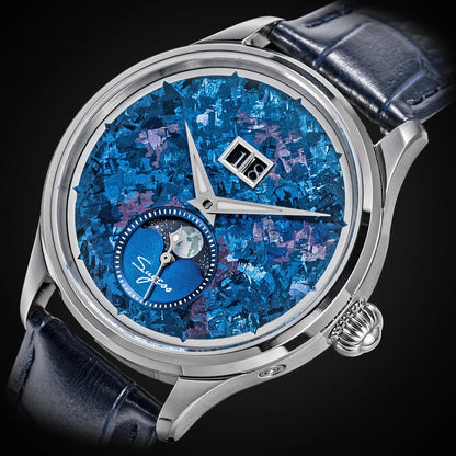 Automatic Man Watch Moon-Phase ST2528 Movement Waterproof Mechanical Wristwatches Sapphire Crystal Titanium Dials Clock S401 New