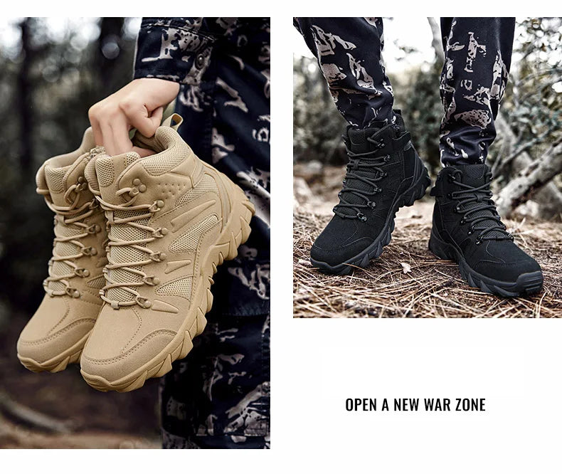Botas tácticas mejoradas de entrenamiento de combate para hombre, calzado outdoor para camping antidesgaste de respuesta rápida, zapatillas de senderismo para pesca y caza para hombre