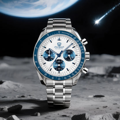 Relógio Masculino Watchdives New Wd1863 Quartz VK63 Chronograph, Safira Abaulada, Impermeável, 39Mm, Aço, Marca Premium, Luxo Business