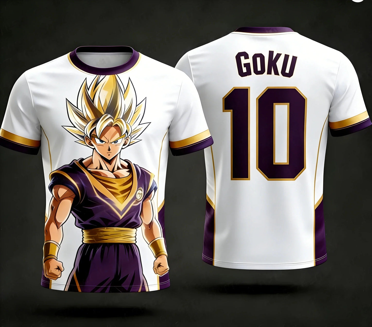 New Dragon Ball Z NO.10 Goku Anime Football Jersey 2026 Summer Plus Size Breathable Jersey Cosplay Short Sleeve T-shirt Y2k