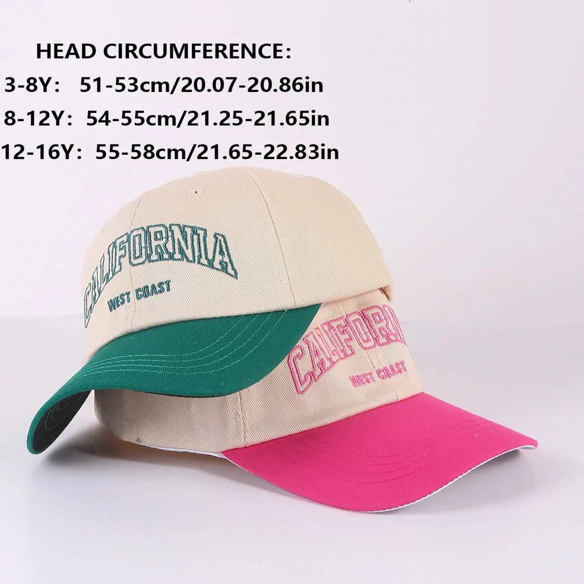 Casquettes de baseball unisexes brodées de lettres, lavables, pour le printemps et l'automne, ajustables, décontractées, avec protection solaire, pour enfants