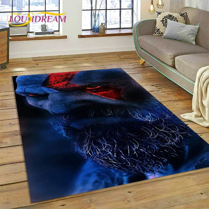 God of War Games Kratos Cartoon 3D Carpet Rug for Bedroom Living Room Home Sofa Decoration,Children Game Large Decor Floor Mat
