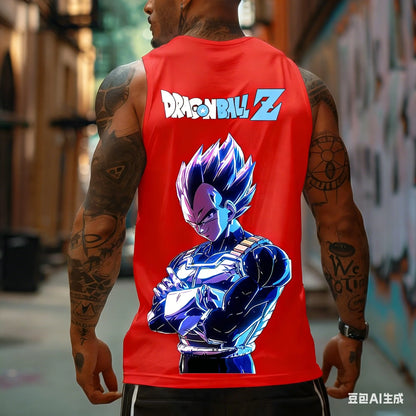 T-shirt de homem Dragon Ball Z Super Blue Vegeta, colete fitness retro americano, estilo Y2K Harajuku, nova coleção primavera e verão, para uso diário