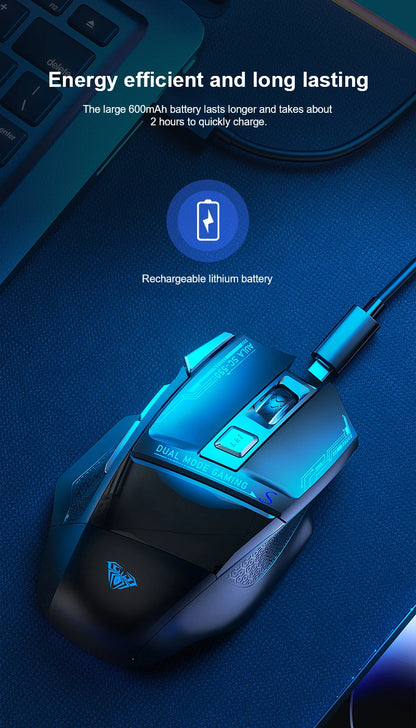 AULA SC550 Gaming Mouse 2.4G Wireless Macro Mouse RGB Backlight Ergonomic Design E-sports Mouse PC Accessories