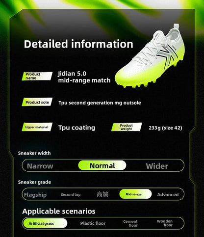 Kelme Men’s MG Soccer Cleats Indoor Short Studs Professional Match Football Boots Slip-Resistant Training Turf Shoes