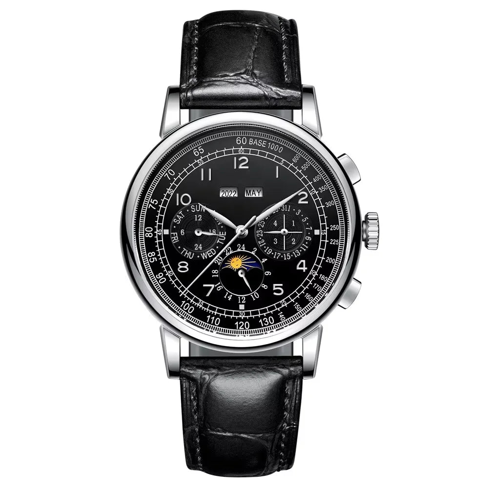 Custom Logo Diy Automatic Mechanical Watches For Man Business Multification Date Day Month Year 316L Mechanical Men's Watches