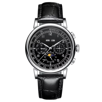 Custom Logo Diy Automatic Mechanical Watches For Man Business Multification Date Day Month Year 316L Mechanical Men's Watches