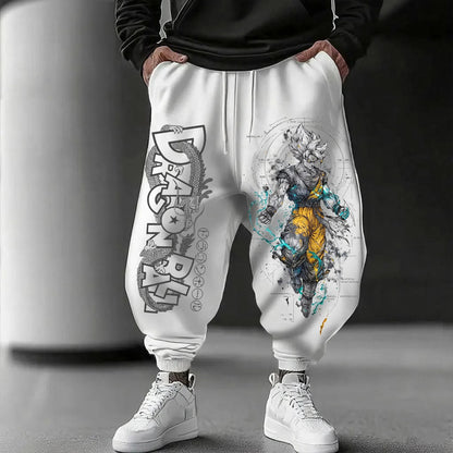 Pantalones deportivos Dragon Ball GOKU de animación japonesa 2025, estilo americano holgado de otoño, cálidos leggings de algodón para hombre y mujer