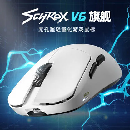 Ratón inalámbrico SCYROX V6 no poroso para esports, 40g, 750IPS, con receptor 8k, respuesta rápida, Pixart 3950, alta calidad, 8KHz, controlador web
