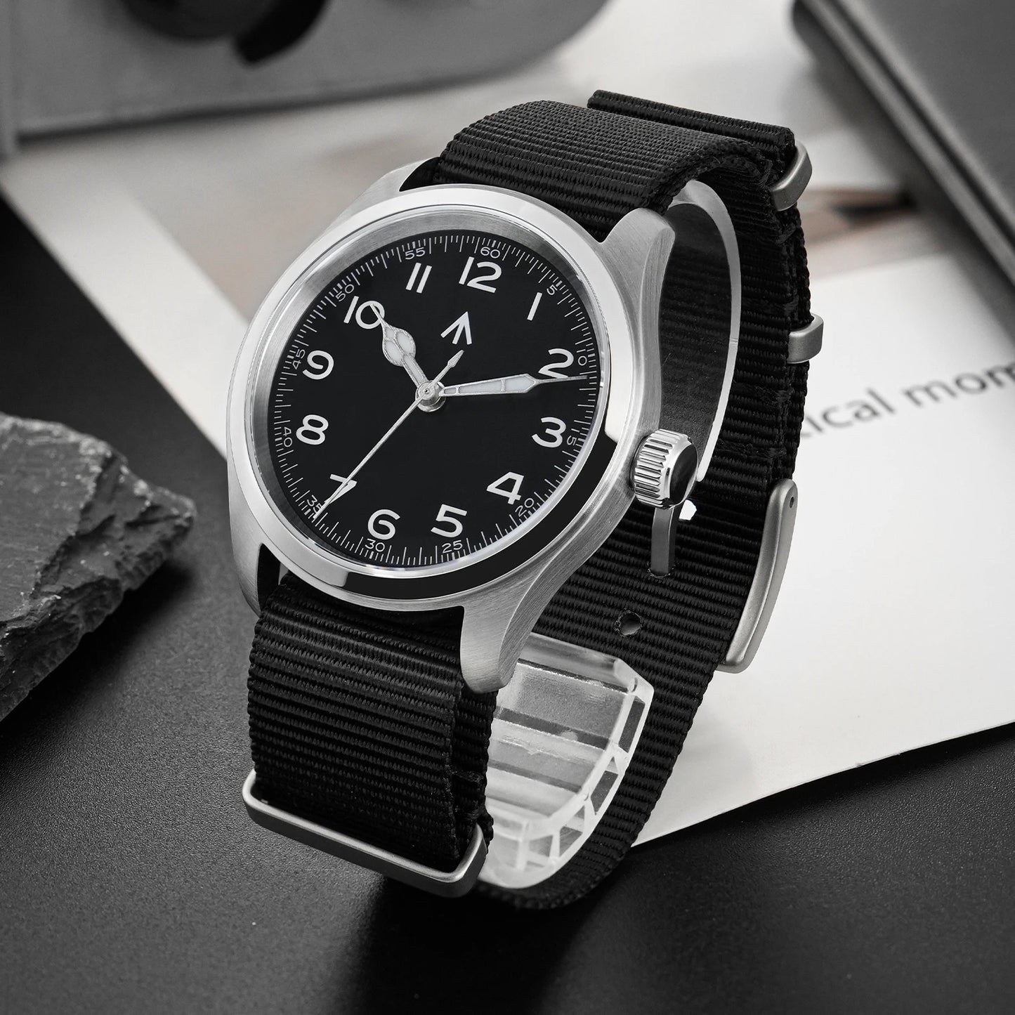 Militado ML08 V2 Vintage Quartz Watch Military VH31 Movement  Double Sapphire Crystal C3 BGW-9 Luminous Waterproof 38mm Watch