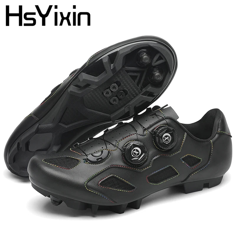 Mountain Bike Shoes Men's Cycling Shoes Quick Ratchet Buckle Compatible with SPD System Pedal for Indoor Outdoor Women MTB Shoes
