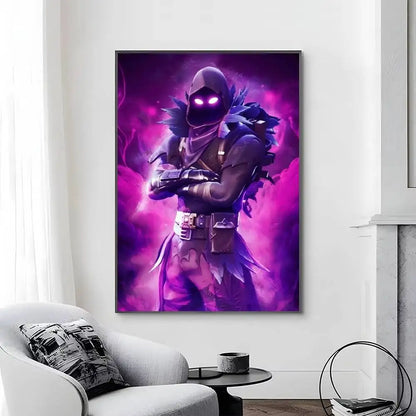 Game F-F-Fortnite Posters Self-Adhesive Waterproof Ideal For Living Room Bedroom Bar Decoration