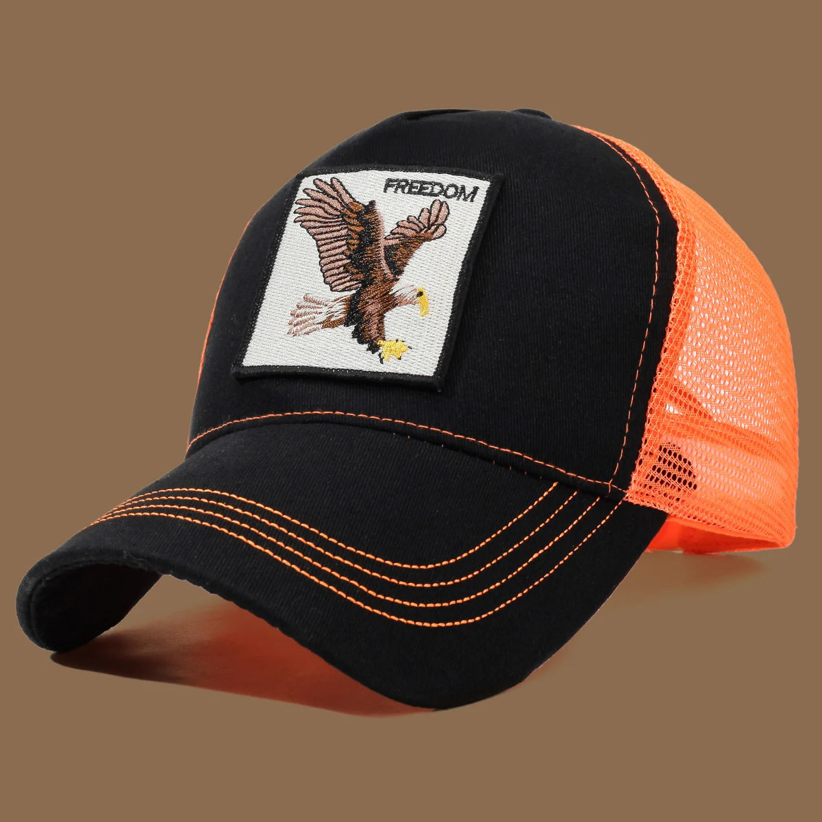 Unisex Trucker Cap with Eagle Embroidery & Applique - Suitable for Daily Casual Wear, Sports and Sun Protection