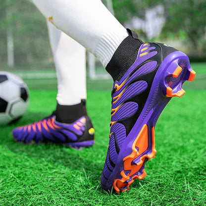 Chaussures de Football pour hommes, chaussures de Sport FG/TF, bottes d'entraînement en plein air pour garçons, antidérapantes, longues pointes, Futsal d'intérieur confortables