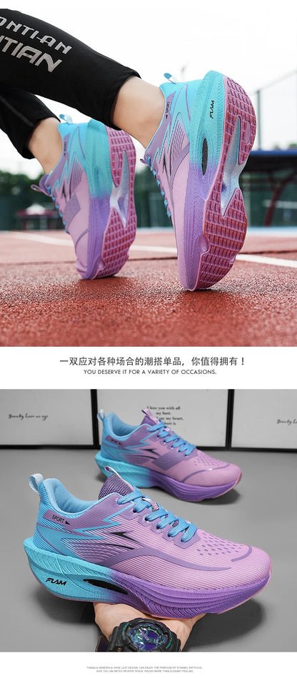 Nuove scarpe da running con piastra in carbonio per maratona, da uomo e donna, sportive, traspiranti, leggere, comode, antiscivolo e casual