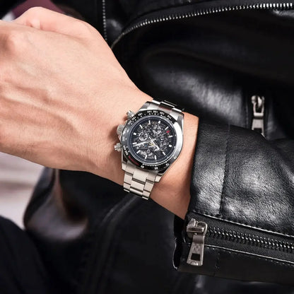 PAGANI DESIGN Orologio meccanico automatico da uomo in acciaio inossidabile, impermeabile 10Bar, sportivo, di lusso casual per uomo