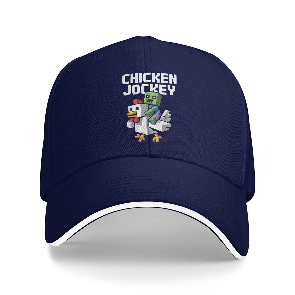 Chicken Jockey Zombie Pixel Art Zombie-Film-Baseballkappen für Männer und Frauen, Trucker-Cap, Outdoor-Workouts, verstellbare Sonnenhüte
