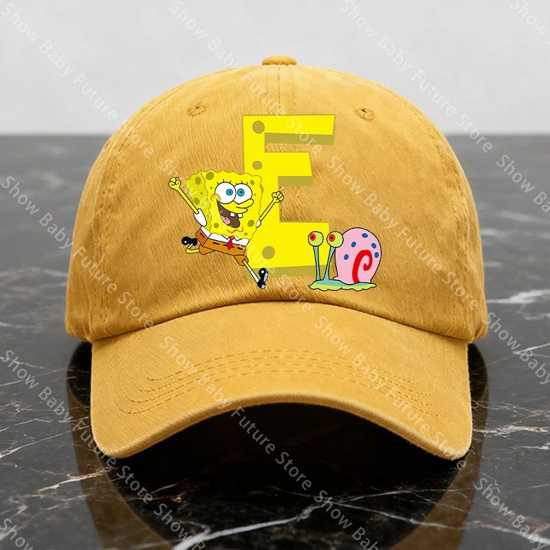 Spongebobs New Baseball Caps for Adult Cartoon Letter Fashion Man Women Washed Hat Summer Vintage Caps Anime Cute Birthday Gifts