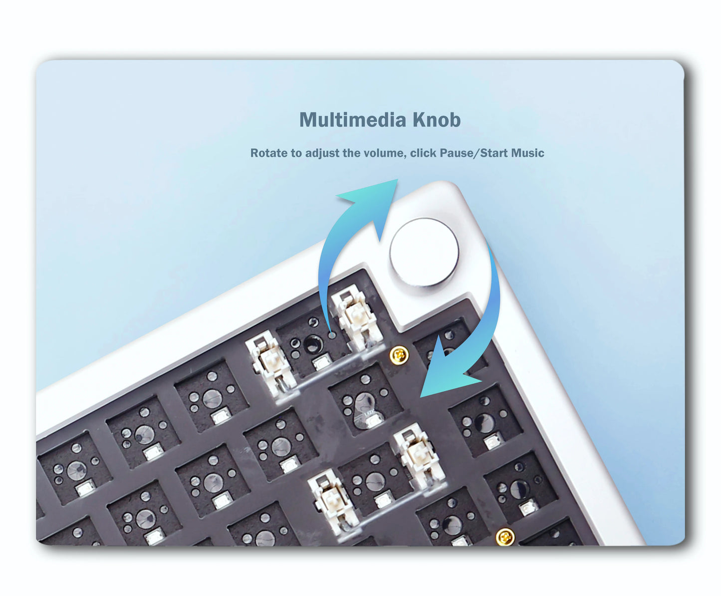 GMK67 Kit de teclado mecánico Bluetooth 5.0/2.4G inalámbrico/con cable con montaje gasket para gaming, kit de teclado personalizable