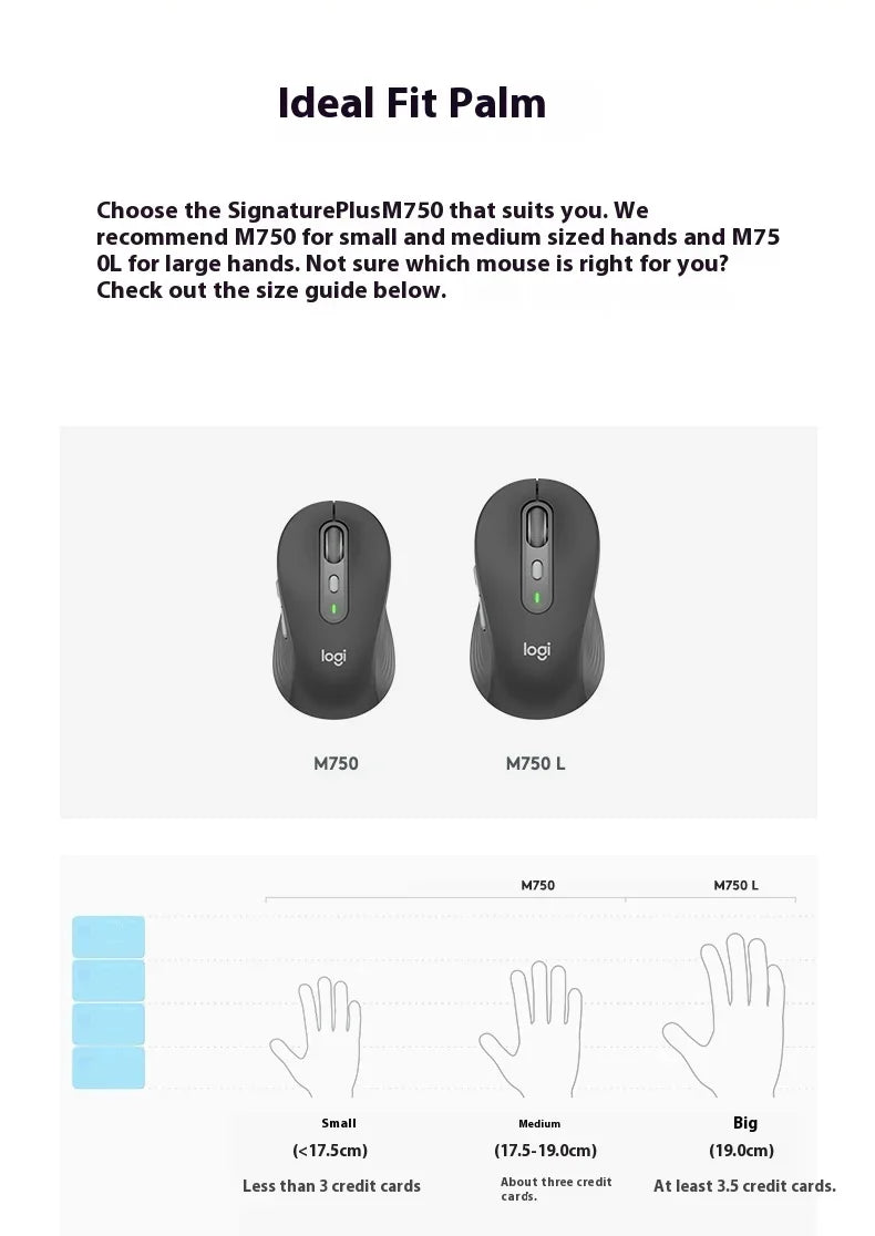 Logitech M750 Mouse 2.4Ghz USB Receiver Wireless Mice 2000DP Office Smart Mouse Portable Mouse For PC Laptop