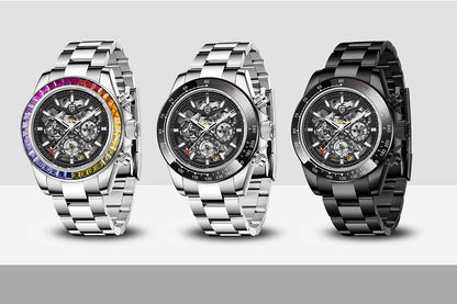 PAGANI DESIGN Orologio meccanico automatico da uomo in acciaio inossidabile, impermeabile 10Bar, sportivo, di lusso casual per uomo