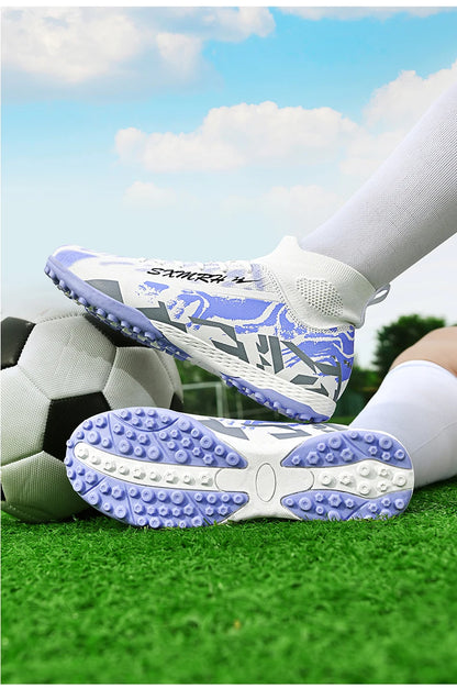 Double Star Men's High-Top TF Turf Football Boots, Youth & Student Edition, Adult & Kids, Professional Match & Training Soccer Shoes